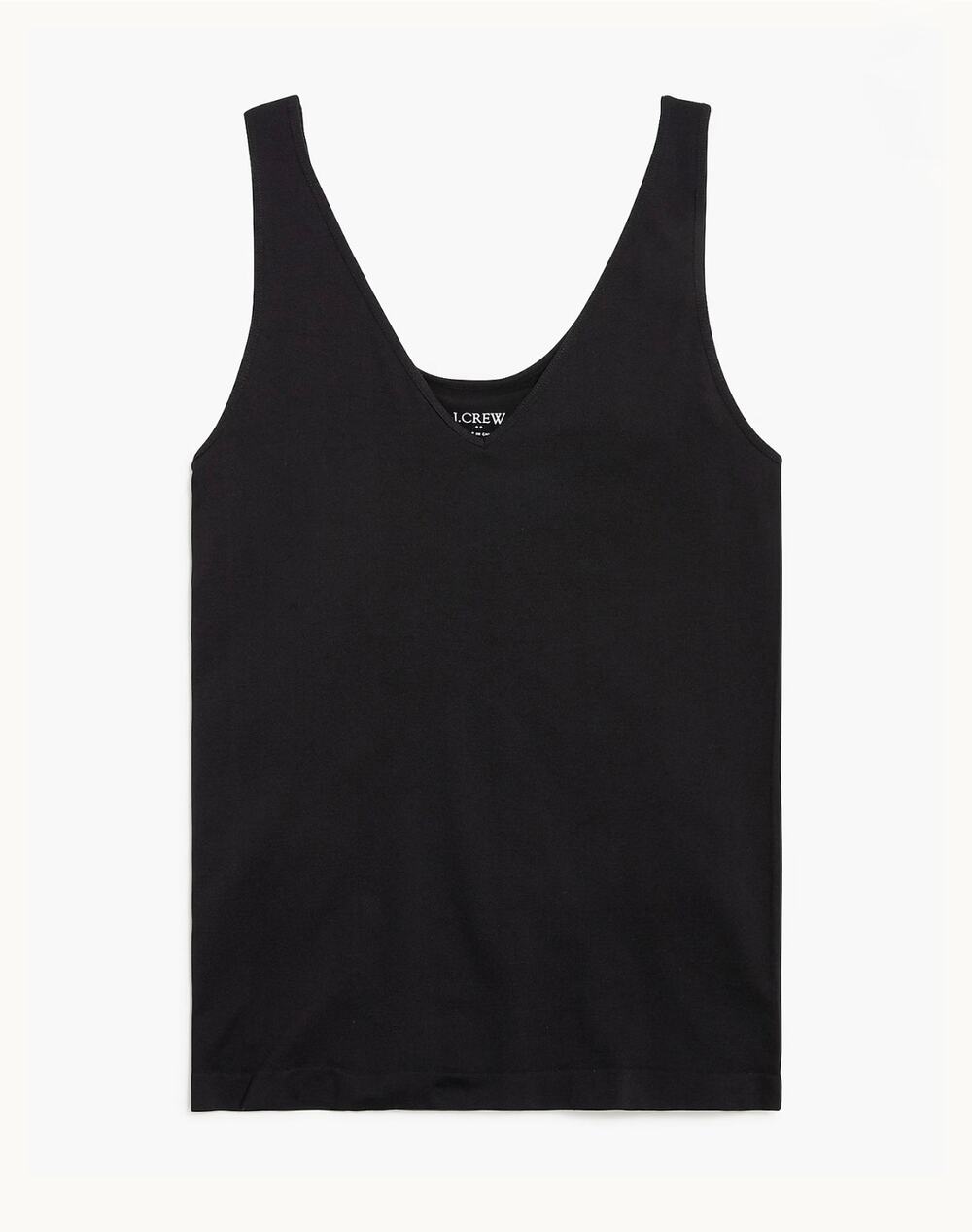 NWT J.Crew Factory Layering V-Neck Stretch Tank Top Black Size Small
